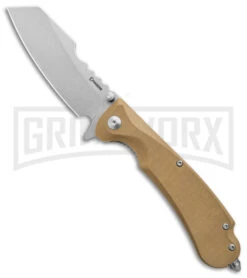 Daggerr Knives Rhino Tan Liner Lock Knife - Stonewash Plain