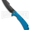 Daggerr Knives Rhino Blue FRN Pocket Knife - Black Stonewash Plain RNFRNBLUSW