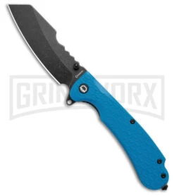 Daggerr Knives Rhino Blue FRN Pocket Knife - Black Stonewash Plain RNFRNBLUSW