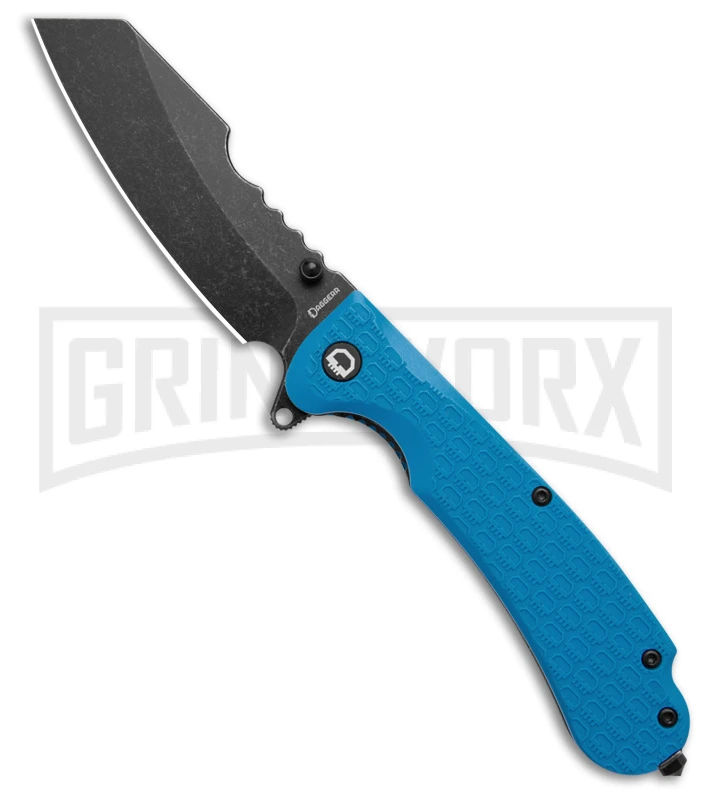 Daggerr Knives Rhino Blue FRN Pocket Knife - Black Stonewash Plain RNFRNBLUSW 1 Daggerr Knives Rhino Blue FRN Pocket Knife - Black Stonewash Plain RNFRNBLUSW