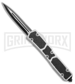 Delta Force Silver D/A OTF Automatic Knife - Black Plain