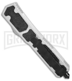 Delta Force Silver D/A OTF Automatic Knife - Black Plain -Grindworx Shop Delta force silver black plain BP 19374 er side large