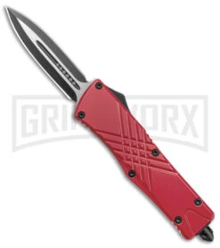 Demolisher OTF Automatic Knife Clip Point Red - Two Tone Plain