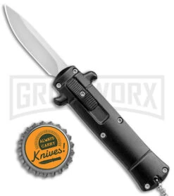 Enzo Stiletto Mini Black W/ Black Bolsters D/A OTF Automatic Knife - Satin Plain 7 Enzo Stiletto Mini Black W/ Black Bolsters D/A OTF Automatic Knife - Satin Plain -Grindworx Shop Enzo Stiletto Mini Black Black Bolsters OTF Auto Satin GX 38908 jr bottlecap large