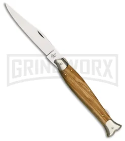 Falcon Fish Tail Olive Wood Manual Folding Knife - Mirror Plain