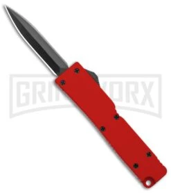 Firecracker Mini Red D/A OTF Automatic Knife - Black Dagger