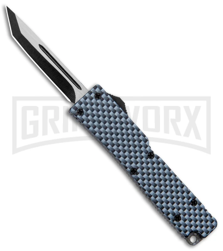 Firecracker Mini Sim Carbon Fiber D/A OTF Automatic Knife - Two Tone Tanto 1 Firecracker Mini Sim Carbon Fiber D/A OTF Automatic Knife - Two Tone Tanto