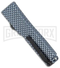 Firecracker Mini Sim Carbon Fiber D/A OTF Automatic Knife - Two Tone Tanto 6 Firecracker Mini Sim Carbon Fiber D/A OTF Automatic Knife - Two Tone Tanto -Grindworx Shop Firecracker Mini Sim CF DA OTF Auto TT Tanto GX 37638 jr side large