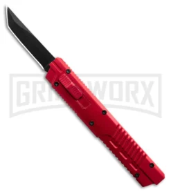 Firecracker XL Red DA/OTF Automatic Knife - Tanto Black