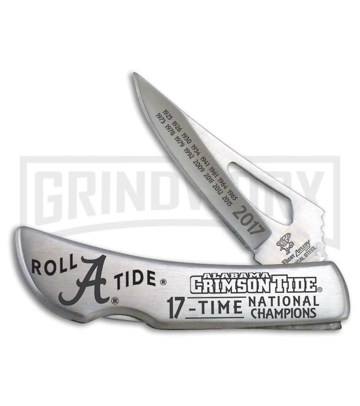 Frost Cutlery Alabama 2017 Champs Lockback Knife - Satin Plain 1 Frost Cutlery Alabama 2017 Champs Lockback Knife - Satin Plain