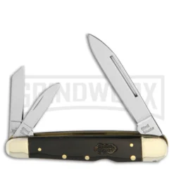 Frost Cutlery Steel Warrior Whittler Black Horn Lockback Knife