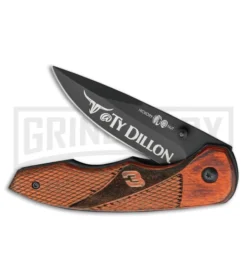 Frost Cutlery Ty Dillon Nascar Brown Manual Folding Knife - Black Plain