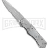 Super Knife Croc Automatic Knife Stainless W/ Polished Inlay - Satin Serr