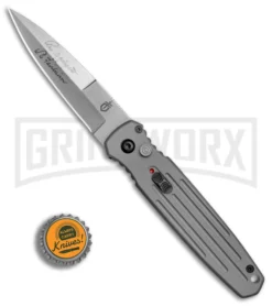 Gerber Covert Gray Automatic Knife - Stonewash Plain -Grindworx Shop Gerber Auto Covert Tactical Gray SW BHQ 67393 er bottlecap large 1