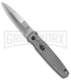 Gerber Covert Gray Automatic Knife - Stonewash Plain