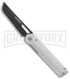 Gerber Ayako Gray Aluminum Frame Lock Knife - Black Plain