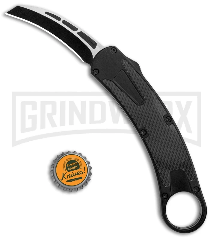 Karambit OTF-103-T Black Carbon Fiber OTF Knife - Two-Tone Plain 5 Karambit OTF-103-T Black Carbon Fiber OTF Knife - Two-Tone Plain - Image 5