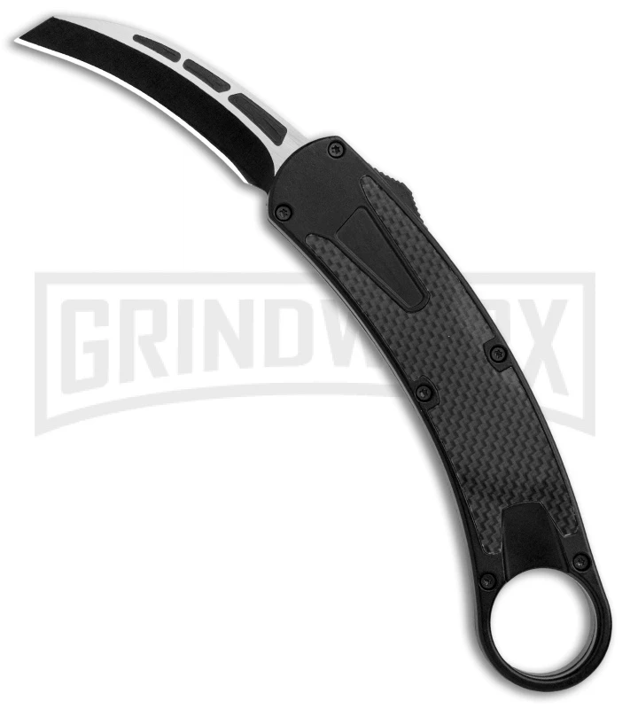 Karambit OTF-103-T Black Carbon Fiber OTF Knife - Two-Tone Plain 1 Karambit OTF-103-T Black Carbon Fiber OTF Knife - Two-Tone Plain