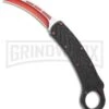 Karambit OTF Hawksbill Knife Black/Red Stainless Steel - Two Tone Red Plain
