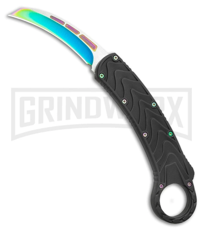 Karambit OTF Hawksbill Knife Black/Spectrum Stainless Steel - Two Tone Plain 1 Karambit OTF Hawksbill Knife Black/Spectrum Stainless Steel - Two Tone Plain