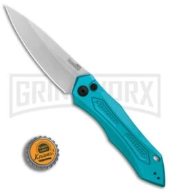 Kershaw Launch 6 Teal Automatic Knife - Stonewash Plain 7 Kershaw Launch 6 Teal Automatic Knife - Stonewash Plain -Grindworx Shop Kershaw Launch 6 Teal SW BHQ 89520 er bottlecap large