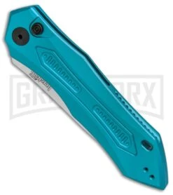 Kershaw Launch 6 Teal Automatic Knife - Stonewash Plain 6 Kershaw Launch 6 Teal Automatic Knife - Stonewash Plain -Grindworx Shop Kershaw Launch 6 Teal SW BHQ 89520 er spine large