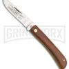 Klaas Medium Mule Brown Wood Manual Folding Knife - Satin Plain