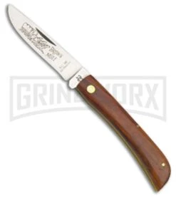 Klaas Medium Mule Brown Wood Manual Folding Knife - Satin Plain
