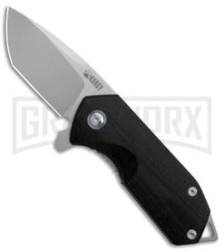 Kubey Campe Nest EDC Black G-10 Liner Lock Knife - Satin Plain