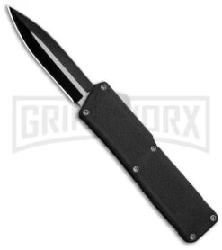 Lightning Black D/A OTF Automatic Knife - Dagger Two-Tone Plain