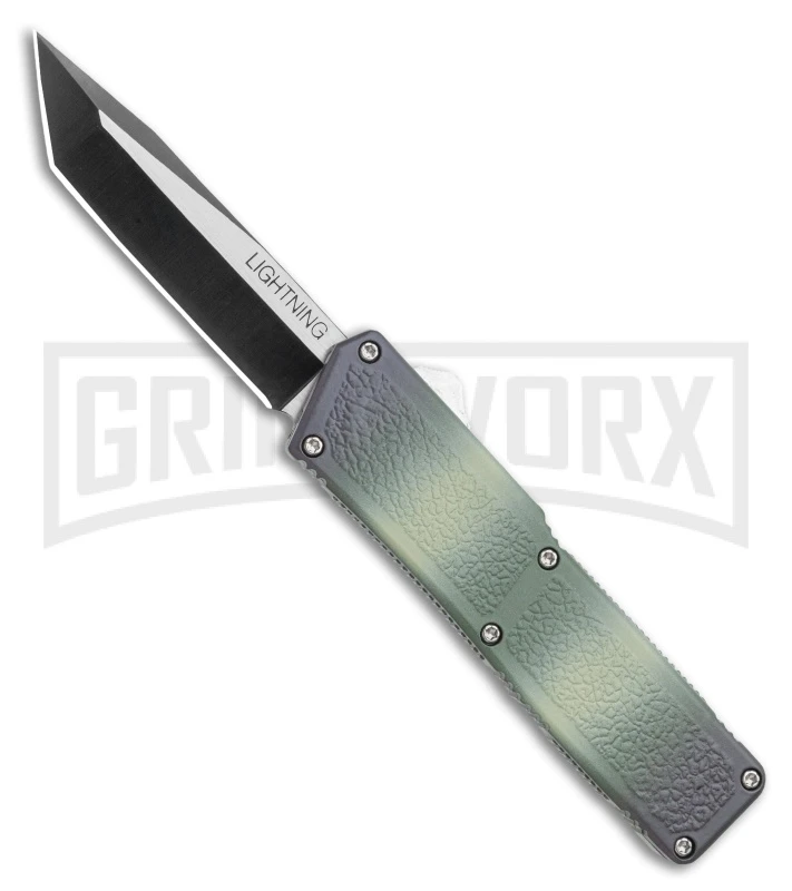 Lightning Camo D/A OTF Automatic Knife - Black 1 Lightning Camo D/A OTF Automatic Knife - Black