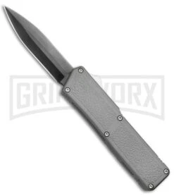 Lightning Gray D/A OTF Automatic Knife - Black Dagger
