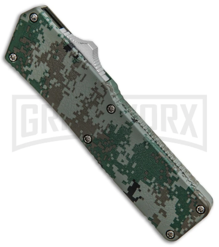 Lightning Digi Camo D/A OTF Automatic Knife - Tanto Satin Serr 2 Lightning Digi Camo D/A OTF Automatic Knife - Tanto Satin Serr - Image 2