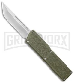 Lightning Elite OD Green D/A OTF Automatic Knife - Satin Tanto Plain