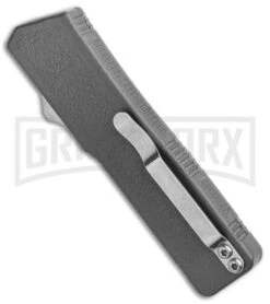 Lightning Gray D/A OTF Automatic Knife - Dagger Two-Tone Plain -Grindworx Shop Lightning Gray DA OTF Auto TT Dagger GX 30808 jr side large