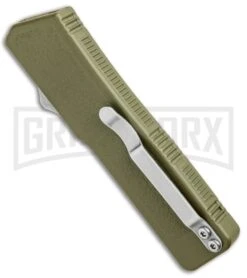 Lightning OD Green D/A OTF Automatic Knife - Tanto Satin 6 Lightning OD Green D/A OTF Automatic Knife - Tanto Satin -Grindworx Shop Lightning OD DA OTF Auto Tanto Satin GX 33424 jr side large