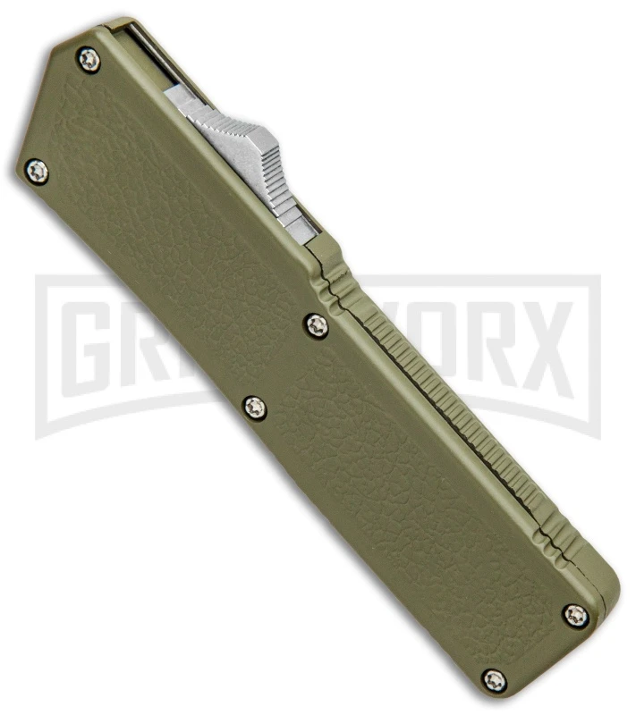 Lightning OD Green D/A OTF Automatic Knife - Drop Point Two Tone 2 Lightning OD Green D/A OTF Automatic Knife - Drop Point Two Tone - Image 2