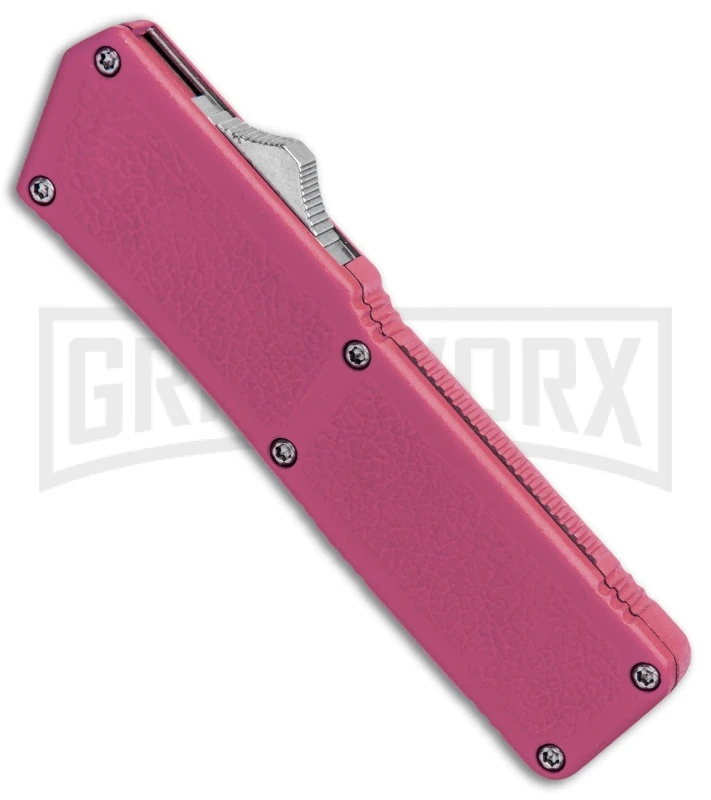 Lightning Pink D/A OTF Automatic Knife - Two-Tone Dagger Serrated 2 Lightning Pink D/A OTF Automatic Knife - Two-Tone Dagger Serrated - Image 2