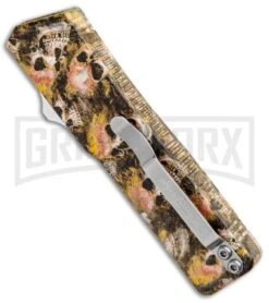 Lightning Skull Camo D/A OTF Automatic Knife - Satin Serr -Grindworx Shop Lightning Skull DA DP OTF Auto Satin Serr GX 33339 jr side large