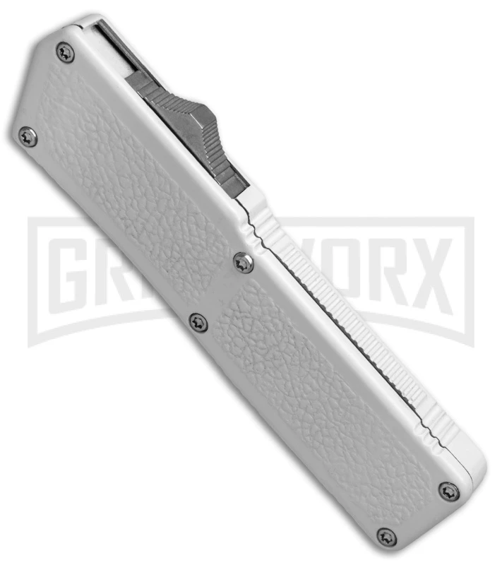 Lightning White D/A OTF Automatic Knife - Satin Serr 2 Lightning White D/A OTF Automatic Knife - Satin Serr - Image 2
