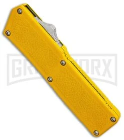 Lightning Yellow D/A OTF Automatic Knife - Two-Tone Serr 6 Lightning Yellow D/A OTF Automatic Knife - Two-Tone Serr -Grindworx Shop Lightning Yellow DA Two Tone Serr BP 30350 er spine large