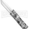 Lightning White Zombie D/A OTF Automatic Knife - Tanto Satin Plain