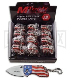 M-Tech USA The States 12-Pack W/Display Manual Folding Knife - Satin Plain