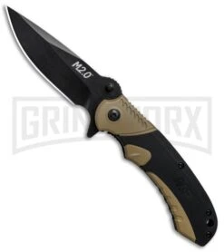 M&P M2.0 Black/Tan Ultra Glide Folding Knife - Black Plain