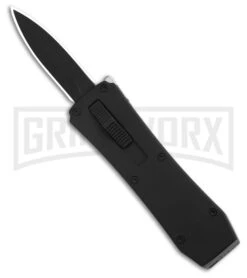 Mini D/A OTF Lighter Black Automatic Knife - Refillable Butane (Black)