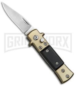 TIGER Mini Duck Auto Stiletto Black Automatic Knife - Satin Plain