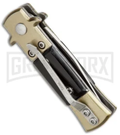 TIGER Mini Duck Auto Stiletto Black Automatic Knife - Satin Plain -Grindworx Shop Mini Duck Stiletto Black BP 10192 jr side large