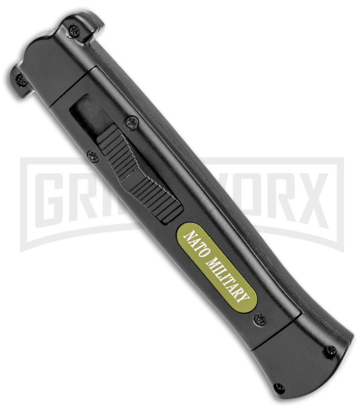 NATO OTF Black Bayonet Knife - Satin Plain 2 NATO OTF Black Bayonet Knife - Satin Plain - Image 2