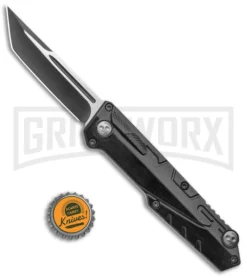 Rumble Scian Black D/A OTF Automatic Knife - Blk Tanto 2 Tone W/ Fuller -Grindworx Shop Rumble Black DA OTF Auto Black Tanto TT GX 38035 jr bottlecap large
