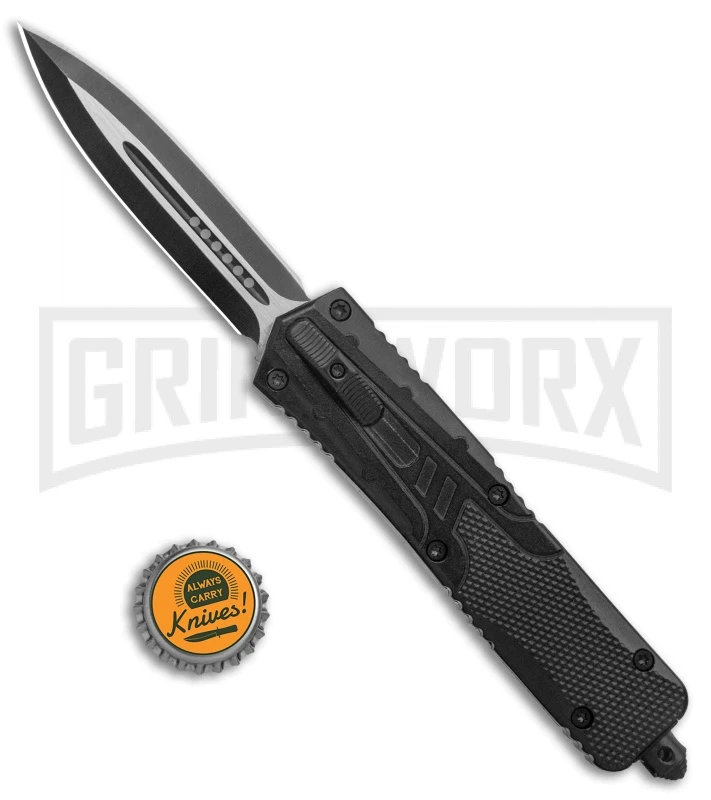 Rumble Black D/A OTF Automatic Knife - Dagger ( Black 2-tone Plain) 5 Rumble Black D/A OTF Automatic Knife - Dagger ( Black 2-tone Plain) - Image 5
